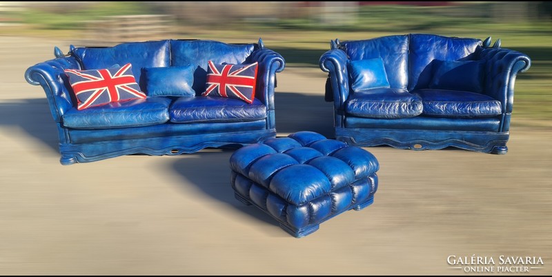 A806 original English chesterfield sofa set 3-2-1+1pouf