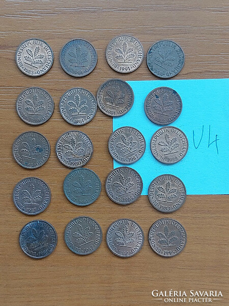 Germany nszk 1 pfennig 20 pieces mixed year verde v4