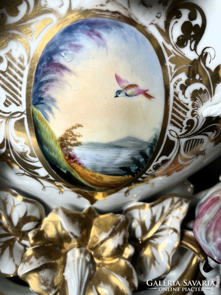 French hand-painted and gilded large table centerpiece