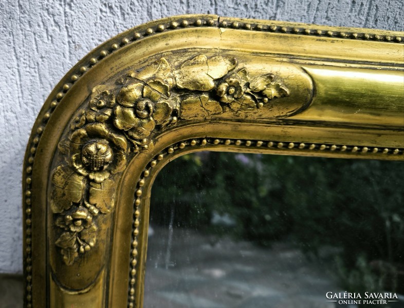Antik Gyönyörű Tükör Biedermeier keretben