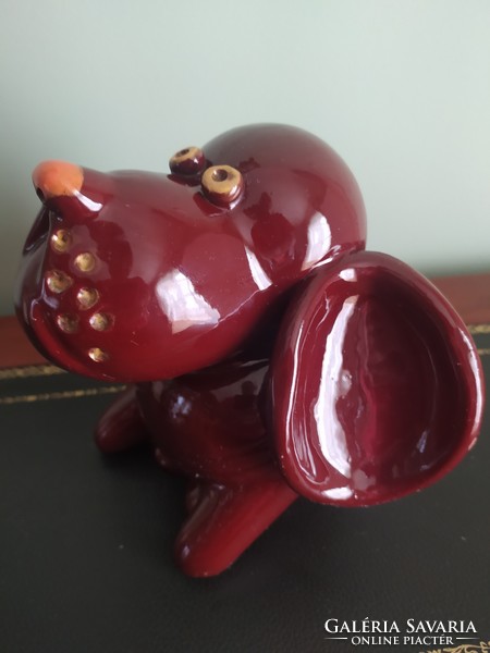 Industrial retro glazed ceramic dog figurine, larger size, in good condition 20x16 cm