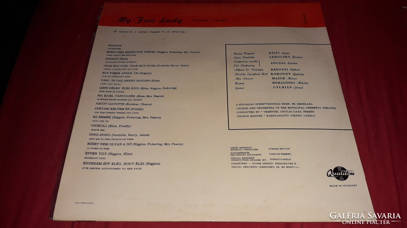 Régi bakelit nagylemez LP :MY FAIR LADY musical részletek jó állapotban képek szerint