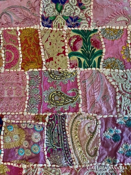 Indiai patchwork takaró