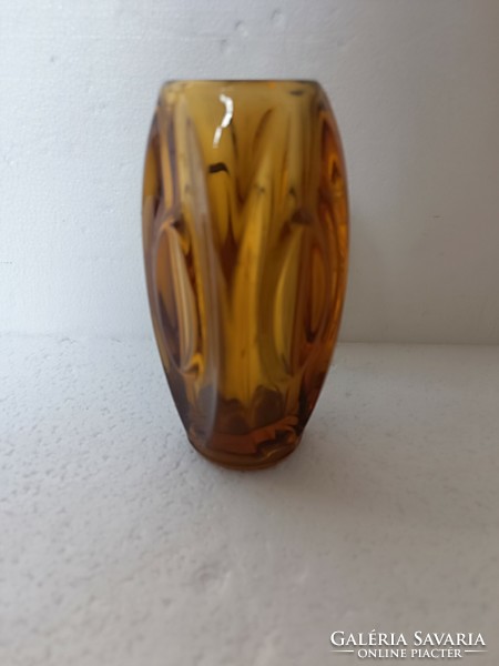 Retro mcm vintage rosice amber vase