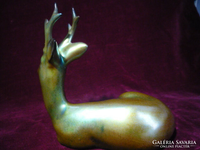 Recumbent roe deer - Zsolnay eosin plastic surgery 2404 10