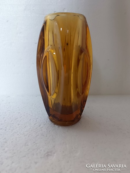 Retro mcm vintage rosice amber vase