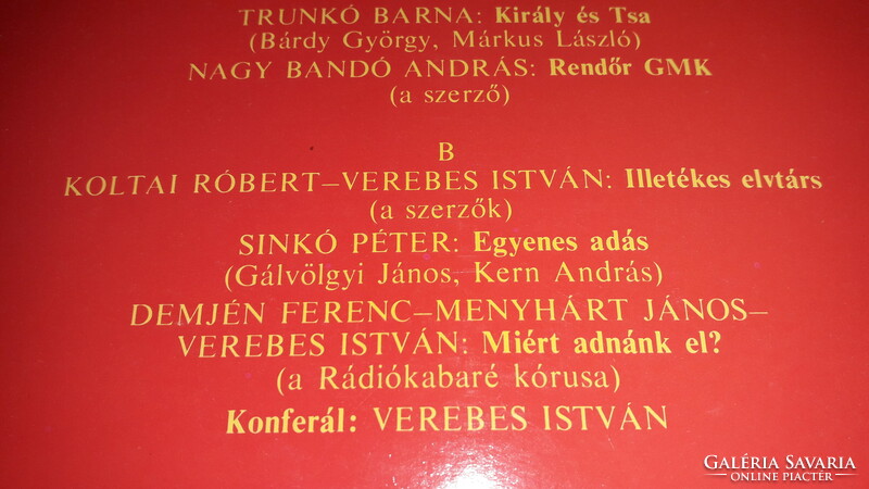 Régi bakelit nagylemez LP :RÁDIÓKABARÉ 1986 jó állapotban képek szerint