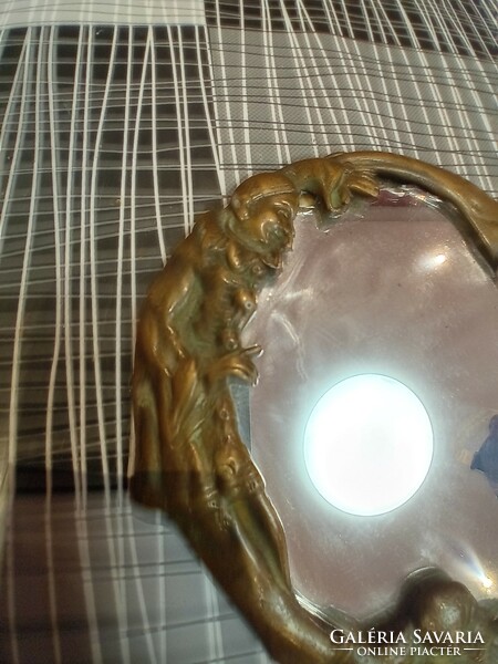 Antique bronze vanity mirror