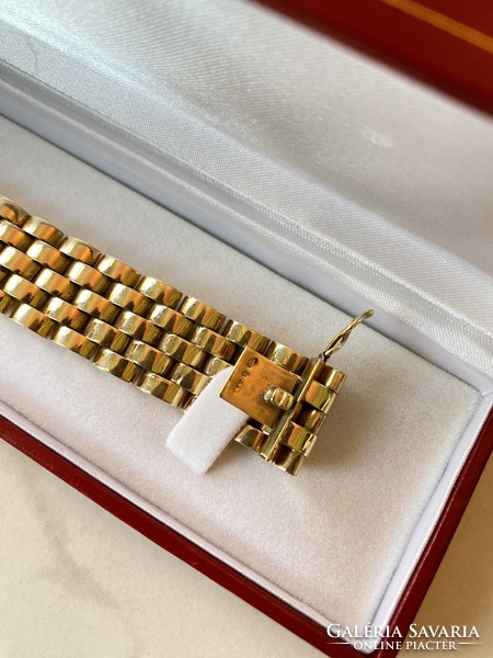 Gold women's bracelet 14k, luxury design, 22 cm, 48.74 g