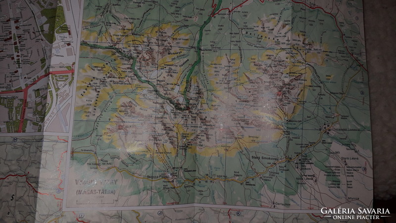 Retro fényes papír CARTOGRÁFIA tékép SZLOVÁKIA kiváló állapot 85 x 65 cm képek szerint