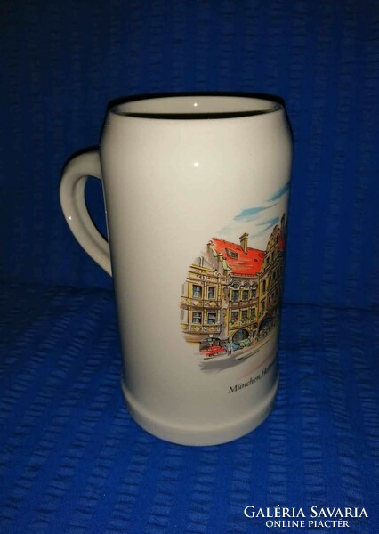 Bavaria porcelán München feliratú, 1 literes söröskorsó (A15)