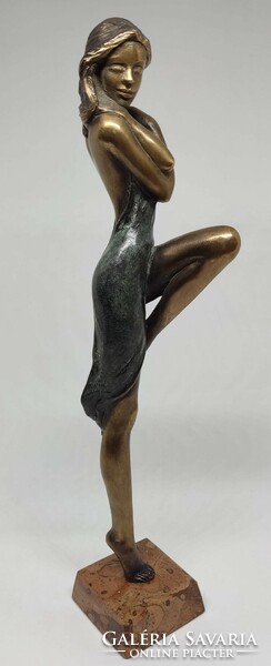 Czobor Sándor "Balerina" c. bronz, eredetiségigazolás, ingyen posta