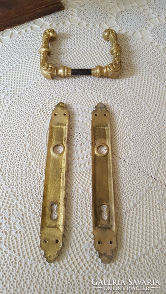 Decorative baroque solid brass handle set