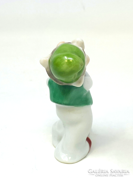Herend porcelain Tudor dwarf, Snow White's dwarf with a green cap (7cm) rz