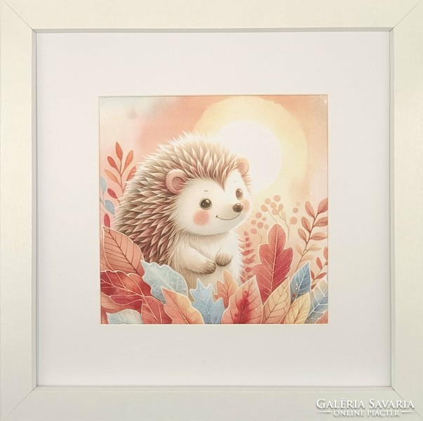 Autumn dream: the adventures of a hedgehog - silk wall picture