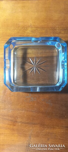 Art deco blue glass ashtray