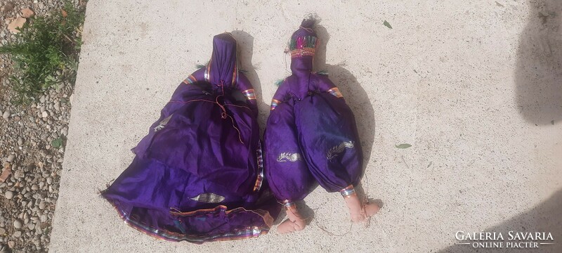 Vintage Authentic Indian Rajasthani Puppets - Pair