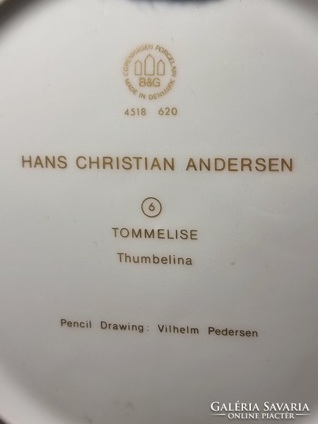 *COPENHAGEN PORCELAIN  B&G  HANS CHRISTIAN ANDERSEN meseceruzarajz Vilhelm Pedersen falitányér