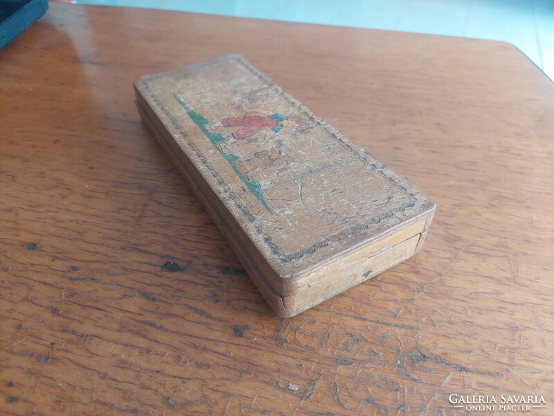 Retro old wooden pen holder