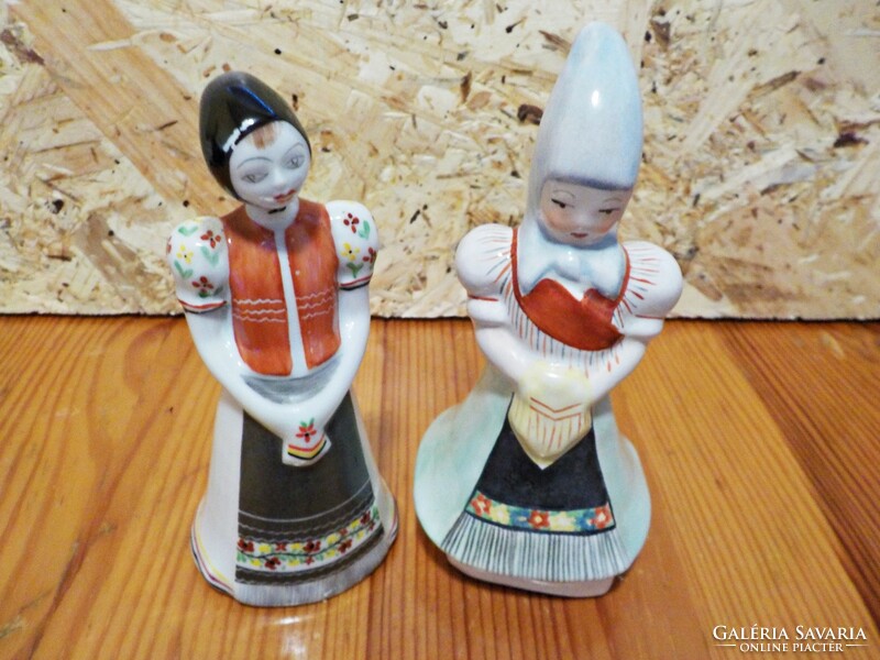 Porcelain and ceramic figurines in folk costume