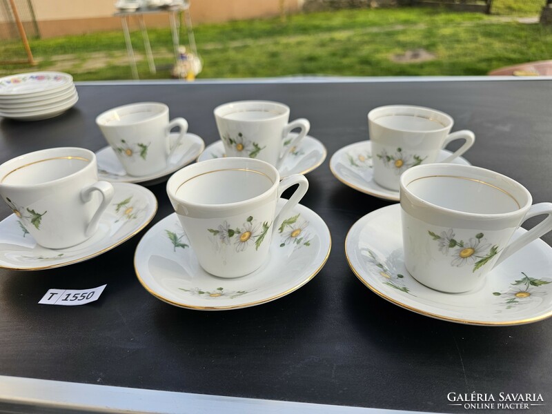 T1550 Lowland daisy pattern coffee cups 6 pcs