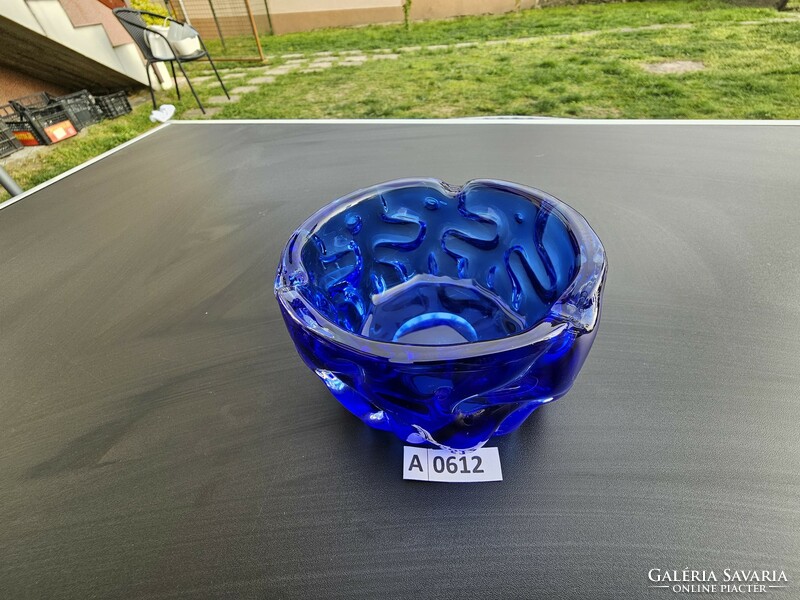 A0612 Czechoslovakian glass ashtray 12 cm