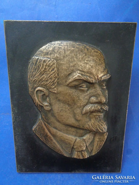 VINTAGE BRONZ LENIN FALI PLAKETT