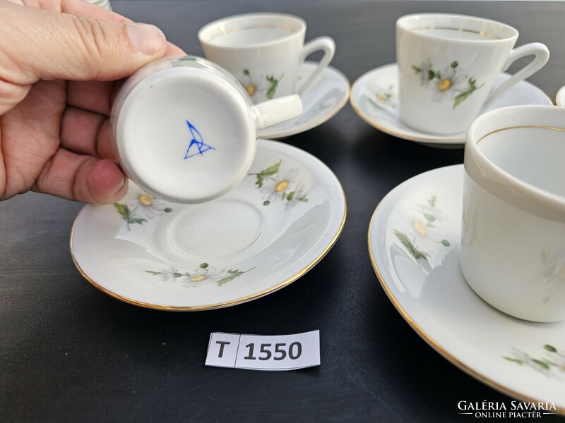 T1550 Lowland daisy pattern coffee cups 6 pcs