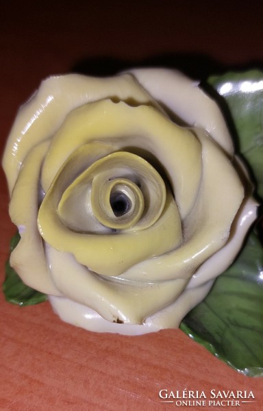 Herendi sárga porcelán rózsa