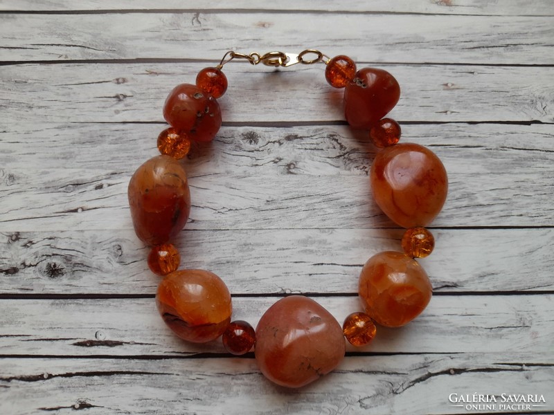 Mineral and glass bracelet, mixed stones