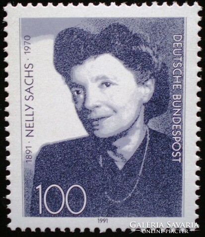 N1575 / 1991 Németország Nelly Sachs író bélyeg postatiszta