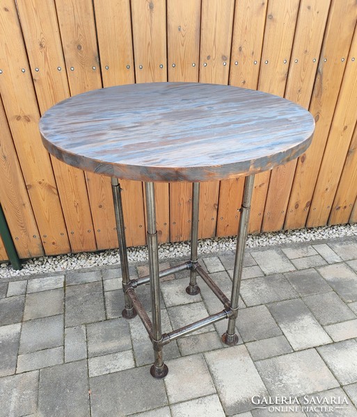 Loft style round design table 76 - 100 cm adjustable height