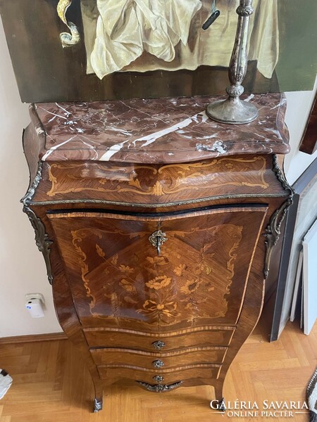 Dresser, louis xv style, baroque marble flat