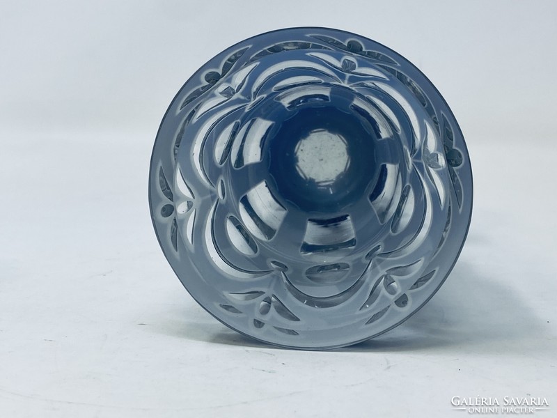 Antique überfang polished bieder thick-walled blue glass glass rz