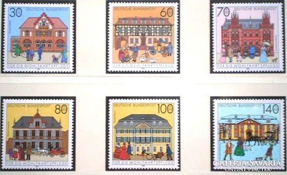 N1563-8 / 1991 Németország Népjólét : Postaépületek bélyegsor postatiszta