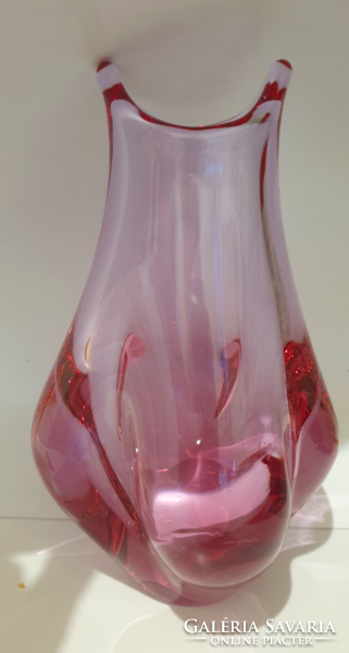 Czech special glass vase 18 cm, 0.94 Kg,