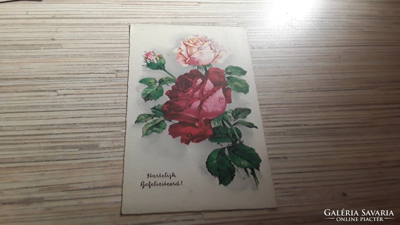 Old greeting postcard.