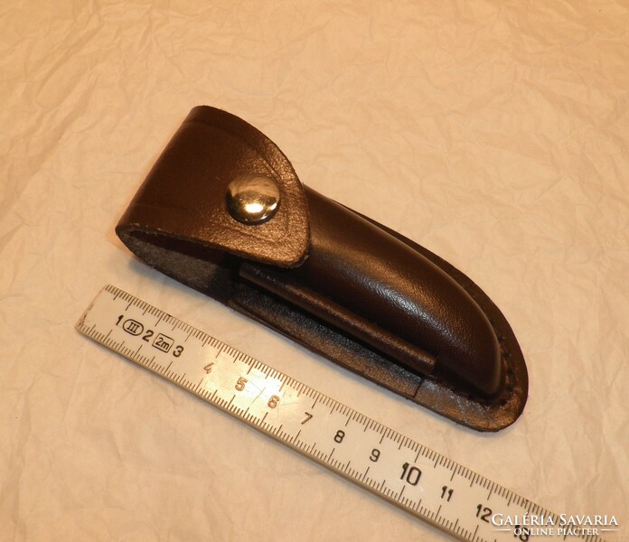 Leather case for Laguiole knife, with stainless steel holder, from collection