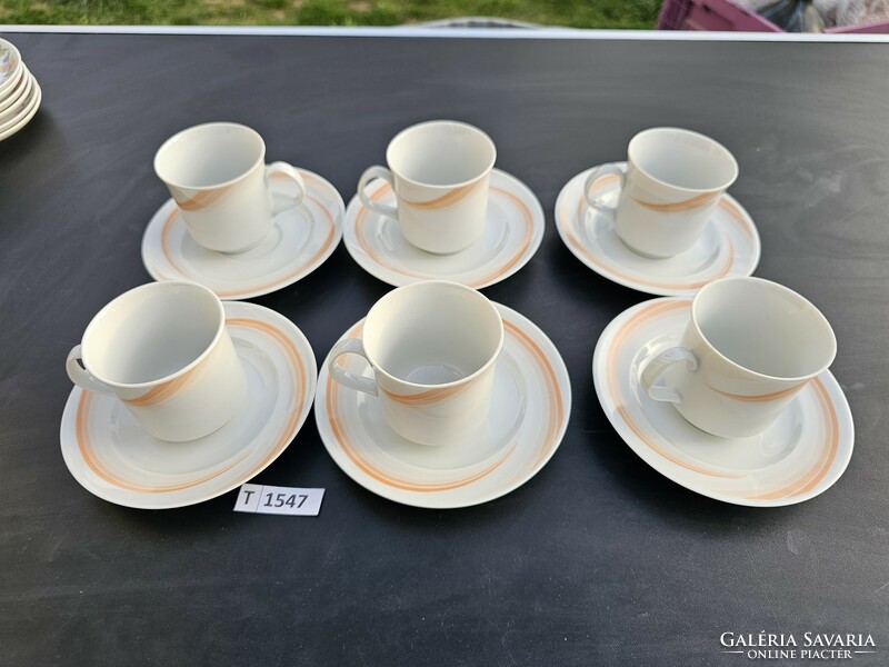 T1547 lowland orange striped coffee cups 6 pcs