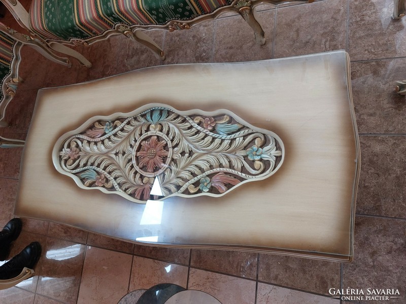 A very beautiful, imposing carved wooden living room set