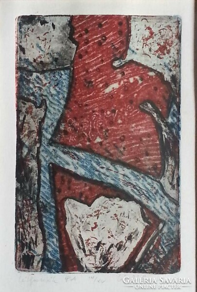 László beatrix - life forms 14.5 x 9.5 cm colored etching