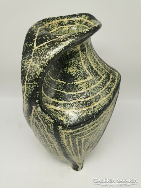 Padlóváza, pesthidegkúti kerámia váza, 40 cm magas
