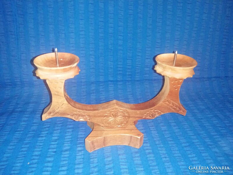 Retro turned wooden candle holder (a15)
