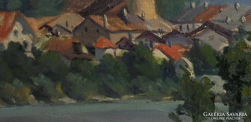 Kufstein látképe, festmény (20.sz. közepe)