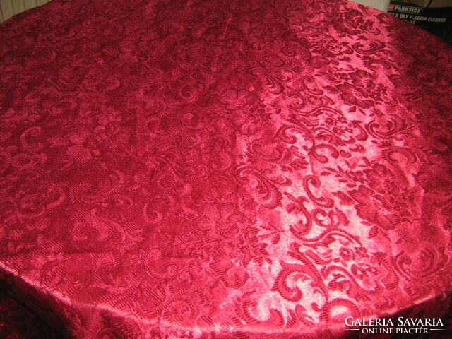 Gyönyörű bordó vintage barokk rózsás filigrán selyem terítő