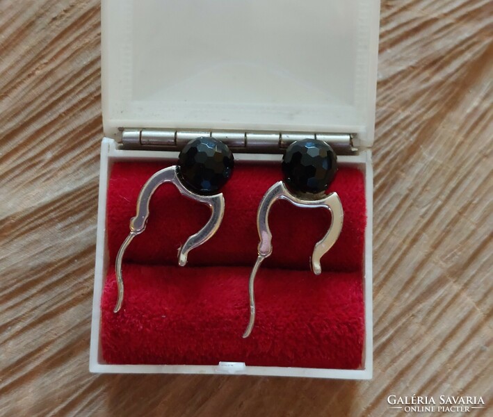 Esprit silver earrings with black and white zirconia stones