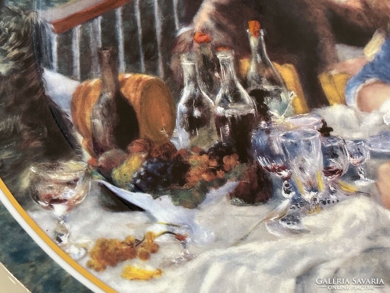 Goebel Artis Orbis: Auguste Renoir: Az evezősök reggelije porcelán falitányér/dísztányér