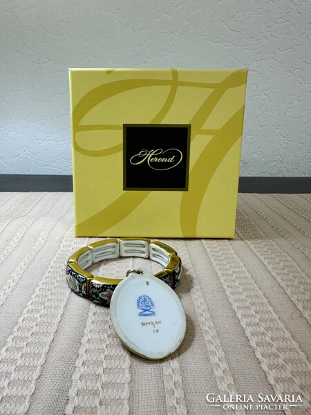 Herendi siang noir pattern bracelet with pendant in gift box!