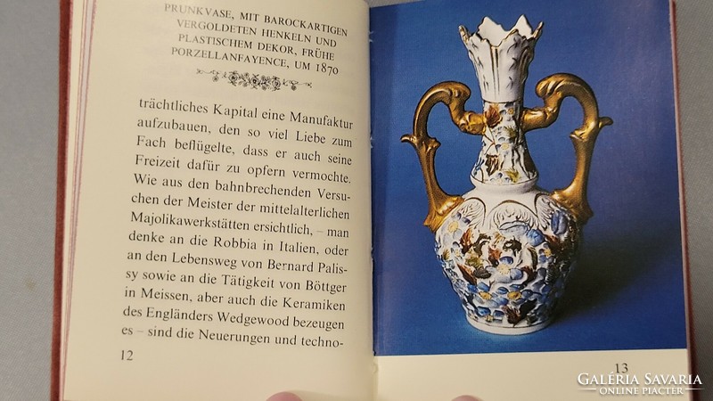 Zsolnay porcelán betétes mini könyv - német nyelvű