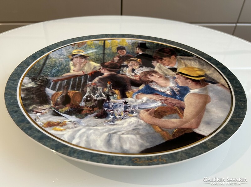 Goebel Artis Orbis: Auguste Renoir: Az evezősök reggelije porcelán falitányér/dísztányér